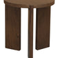 Apollo Round Solid Timber Side Table (Walnut)