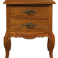 French Provincial 2 Drawer Side Table (Light Pecan)