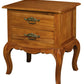 French Provincial 2 Drawer Side Table (Light Pecan)