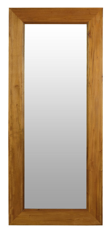 Manhattan Solid Timber Frame Wall Mirror - Light Pecan