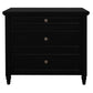 Beau 3 Drawer Solid White Cedar Turn Leg Dresser (Black)