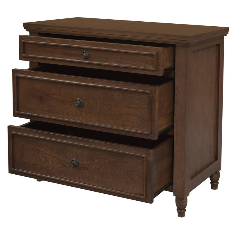 Beau 3 Drawer Solid White Cedar Turn Leg Dresser (Walnut)