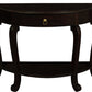 Emilie Cabriole Leg 1 Drawer Half Round Entry Table - Chocolate