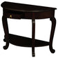 Emilie Cabriole Leg 1 Drawer Half Round Entry Table - Chocolate