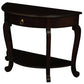 Emilie Cabriole Leg 1 Drawer Half Round Entry Table - Chocolate