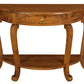 Emilie Cabriole Leg 1 Drawer Half Round Entry Table - Light Pecan