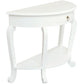 Emilie Cabriole Leg 1 Drawer Half Round Entry Table - White