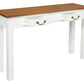 2 Drawer Straight Leg Sofa/Hall Table (White Caramel)