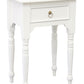 Milly Turn Leg 1 Drawer Side Table (White)