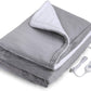 Double-side Flannel Heated Electric Throw Rug Blanket Fast Heating Warm Washable GREY