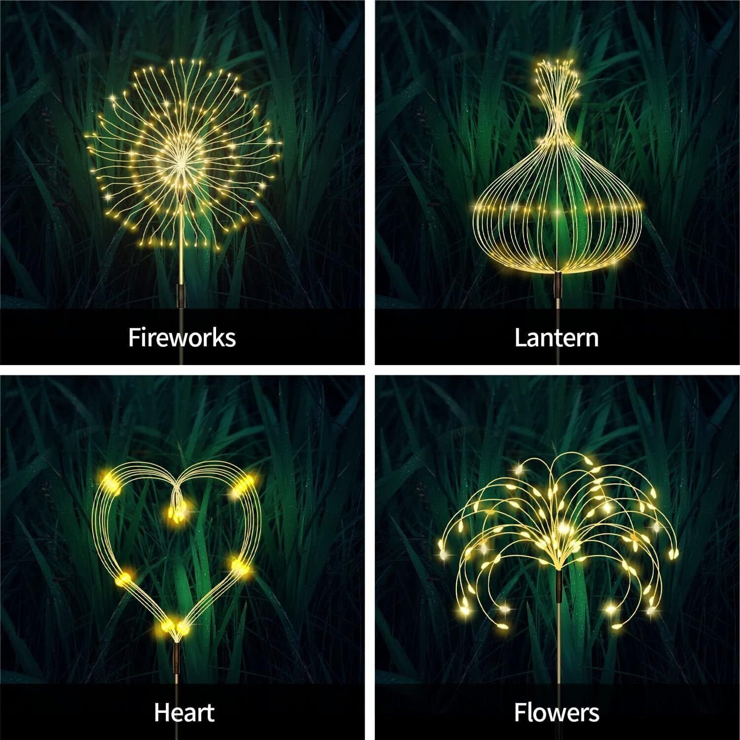 Warm White Fireworks 150 LED Fairy String Lights Starburst Solar Xmas Garden Night Lamp Hot NEW