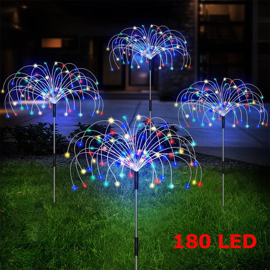 Colourful Fireworks 180 LED Fairy String Lights Starburst Solar Xmas Garden Night Lamp Hot NEW