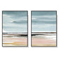 Wall Art 40cmx60cm Pink Beach Landscape 2 Sets Black Frame Canvas