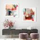 Wall Art 80cmx80cm Abstract Colourful Garden 2 Sets White Frame Canvas