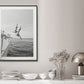 Wall Art 40cmx60cm Black and White Ocean Jump, Black Frame Canvas