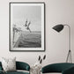 Wall Art 40cmx60cm Black and White Ocean Jump, Black Frame Canvas