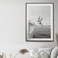 Wall Art 40cmx60cm Black and White Ocean Jump, Black Frame Canvas