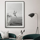 Wall Art 70cmx100cm Black and White Ocean Jump, Black Frame Canvas