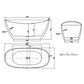 MARBELLA Freestanding Bath Tub Bathtub 1680x760x730 Round Standing Acrylic Gloss