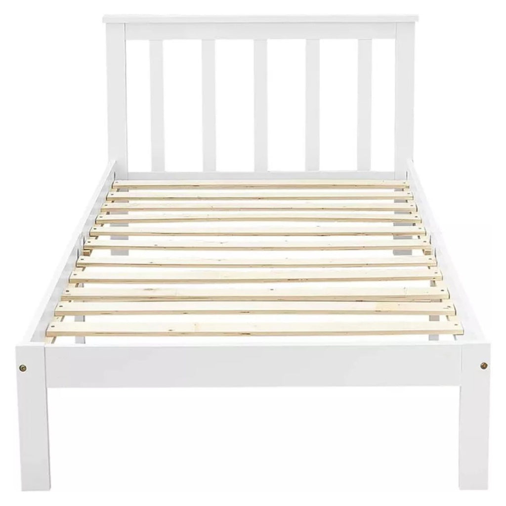 EKKIO Single Wooden Bed Frame (White) EK-WBF-100-HH