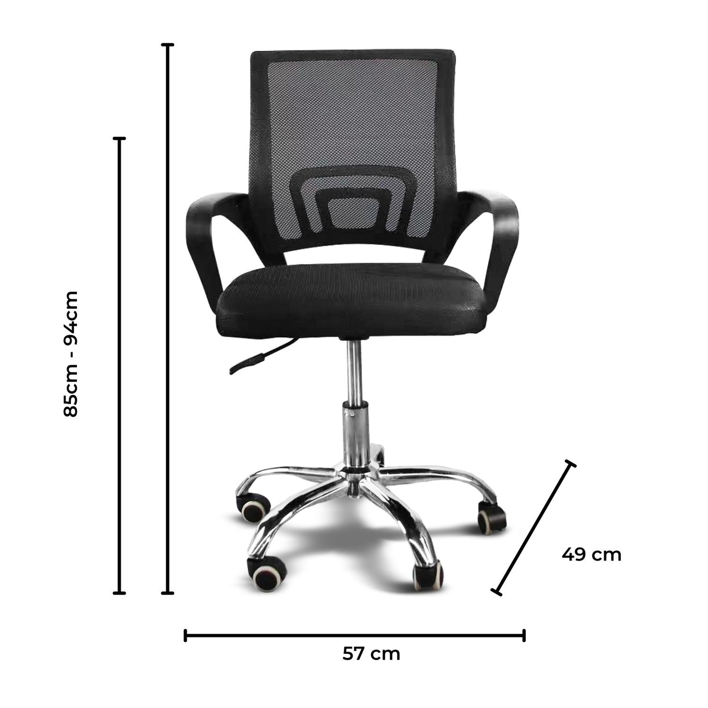 EKKIO Ergonomic Office Chair with Breathable Mesh Design and Lumbar Back Support (Black) EK-OC-104-JF