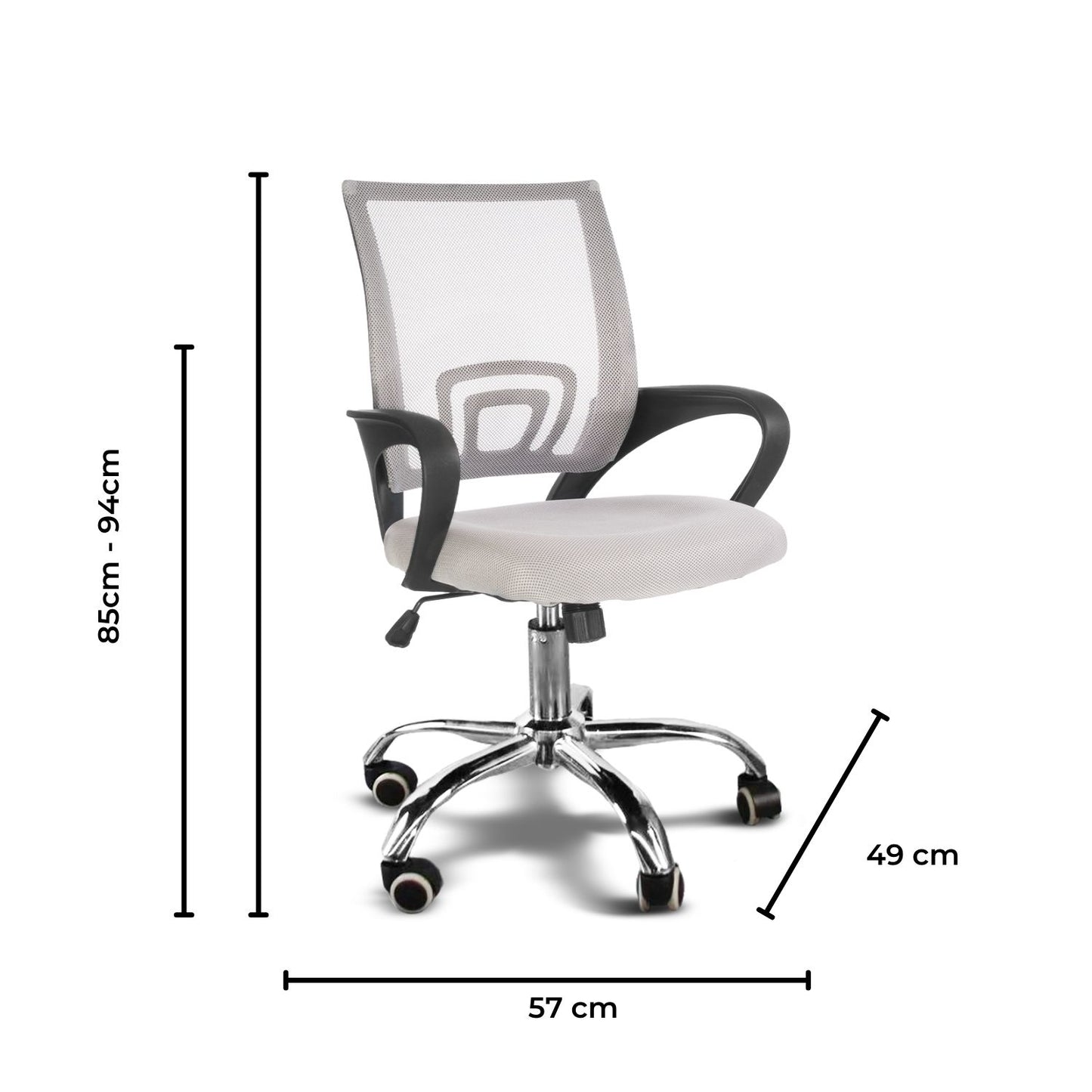 EKKIO Ergonomic Office Chair with Breathable Mesh Design and Lumbar Back Support (Grey) EK-OC-105-JF