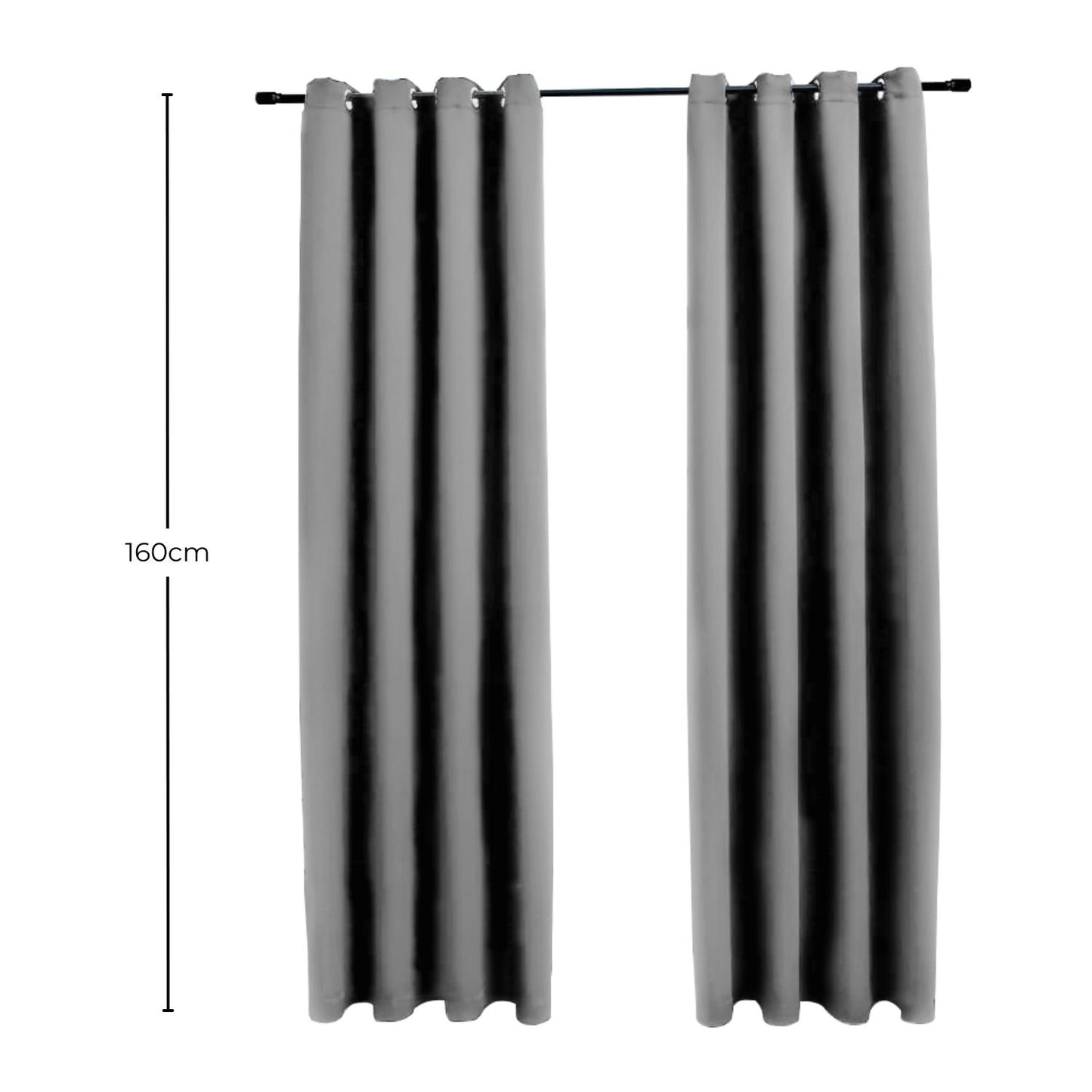 GOMINIMO Blackout Window Curtains for Thermal Insulated Room (Set of 2, W132cm x D160cm, Light Grey) GO-CNB-101-MM