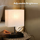 Gominimo Bedside Lamp Vintage 3 Dimmable Light Table Desk with Phone Stand Linen