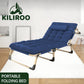 KILIROO Adjustable Portable Folding Bed with Mattress and Headrest (Blue) KR-FBM-101-KX