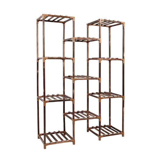 NOVEDEN Wood Plant Stands 3 tier 9 Potted Ladder (Wood) NE-WPS-100-YT