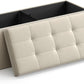 SONGMICS 109cm Folding Storage Ottoman Bench Beige LSF77BE