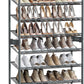 SONGMICS 8-Tier Shoe Rack Storage 32 pairs with Adjustable Shelves Gray LMR08GBV1