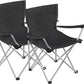 SONGMICS Set of 2 Folding Camping Outdoor Chairs with Armrests and Cup Holders Black GCB01BK