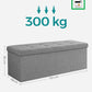 SONGMICS 110cm Storage Ottoman Bench Light Grey