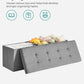 SONGMICS 110cm Storage Ottoman Bench Light Grey