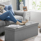 SONGMICS 110cm Storage Ottoman Bench Light Grey