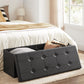 SONGMICS 109cm Folding Storage Ottoman Bench Black LSF701V1