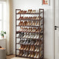 SONGMICS 8-Tier Shoe Rack Storage 32 pairs with Adjustable Shelves Bronze