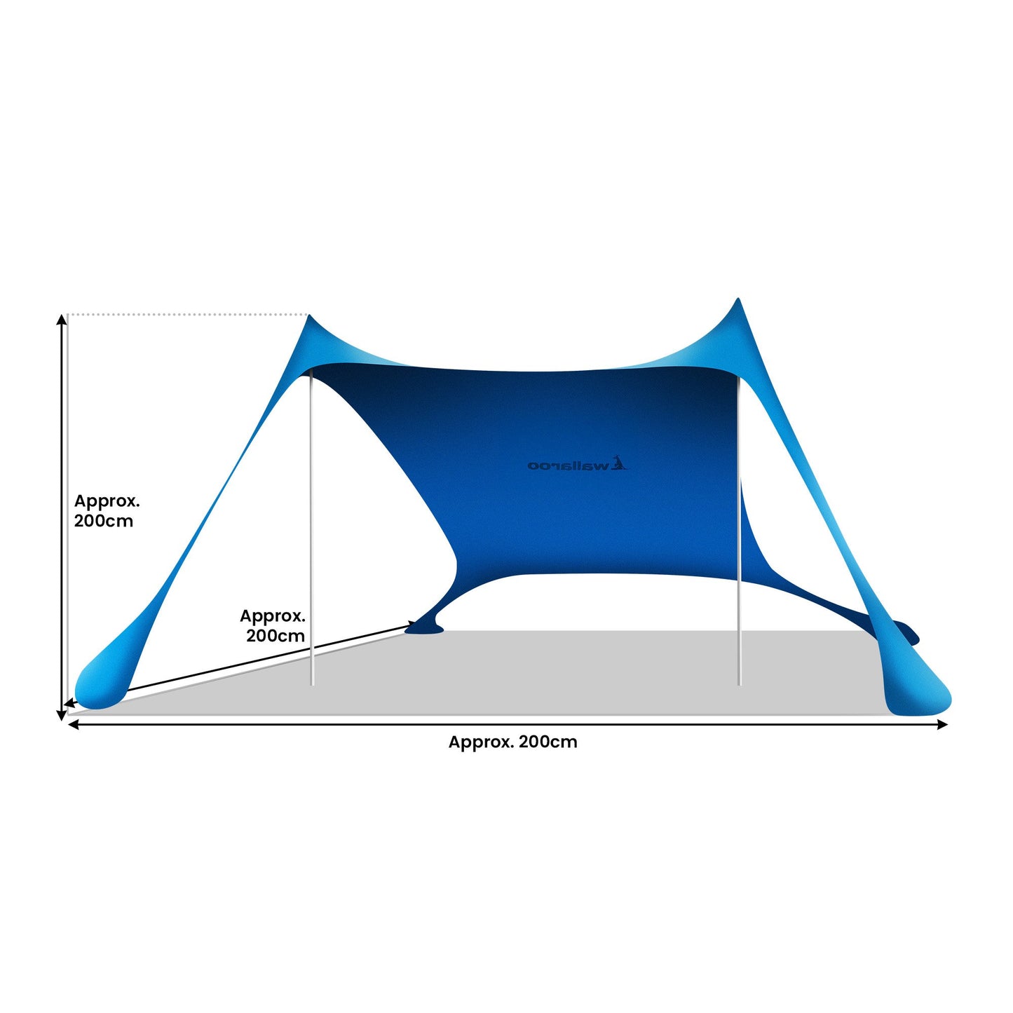 Wallaroo Beach Tent Canopy Sunshade 2m X 2m - Blue