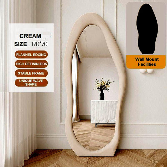 1.7m Standing Maiden Mirror Full Length Aesthetic Full Size Floor Mirror Bedroom Creative Modern Deco Cream