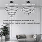 Black 5 Rings Minimalist LED Pendant Light Adjustable Circular Chandelier