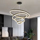 Gold 4 Rings Minimalist LED Pendant Light Adjustable Circular Chandelier