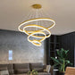 Gold 5 Rings Minimalist LED Pendant Light Adjustable Circular Chandelier