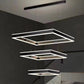 Modern Minimalist Square Pendant Light Adjustable LED Chandelier Triple Layer(corner base)