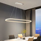 Modern Minimalist Oval Pendant Light Adjustable LED Chandelier Black