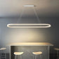 Modern Minimalist Oval Pendant Light Adjustable LED Chandelier White