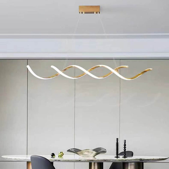 150cm Modern Minimalist Titanium Gold Pendant Light Adjustable LED Chandelier