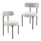 Luxe Boucle Cushioned Elsa Dining Chairs in Arctic White