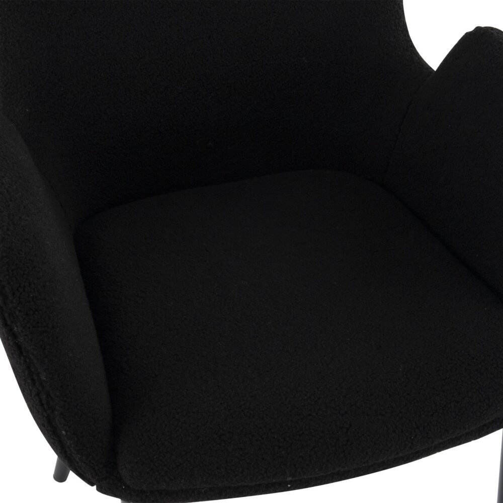 Charcoal Embrace Boucle &#8211; teddy Sherpa Fabric Armchair Set