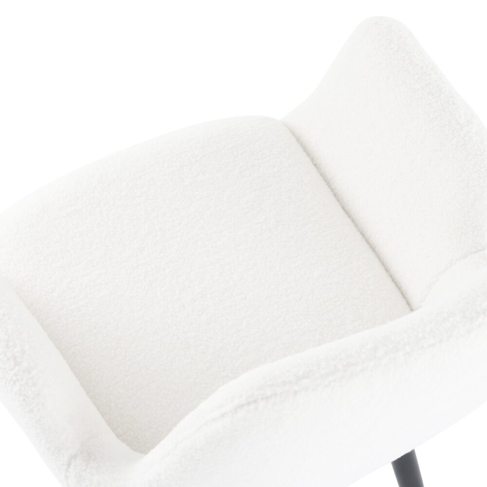 Boucle &#8211; teddy Sherpa Fabric Bliss Armrest Dining Chair Ensemble